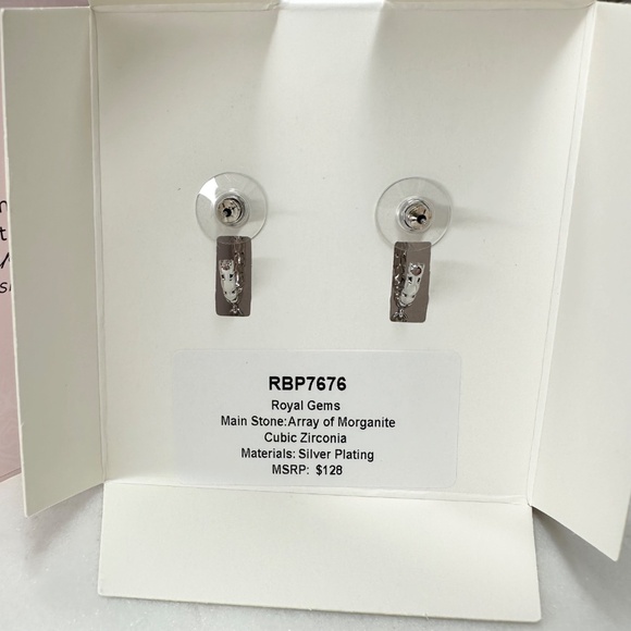 Bomb Party Reign Princess Royal Gems Morganite Earrings RBP7676 NWT - Picture 4 of 5